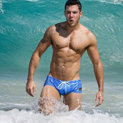 Sexy solid men swimsuits masculina beach shorts board surfing swim trunk boxer men swimwear sunga pool swim briefs bathing suit