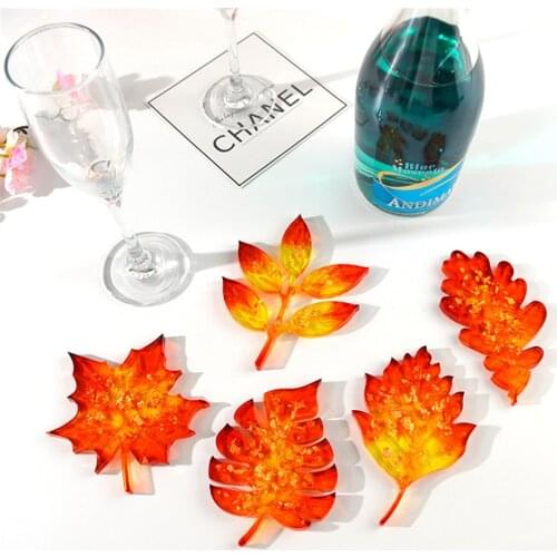 Leaf Coaster Silicone Mold Diy Handmade Crystal Epoxy Resin Glue Mold Wine Rack Maple Leaf Coaster Home Decor