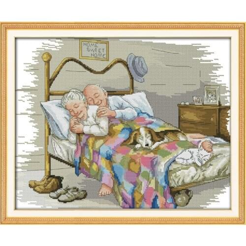 Everlasting Love Christmas The Old Married Couple Ecological Cotton Chinese Cross Stitch Kits Counted Stamped Sales Promotion