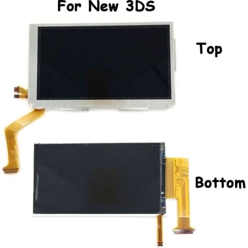 Top Bottom For Nintendo New 3DS LCD Display Screen Top Upper & Bottom Lower LCD Display Screen Replacement
