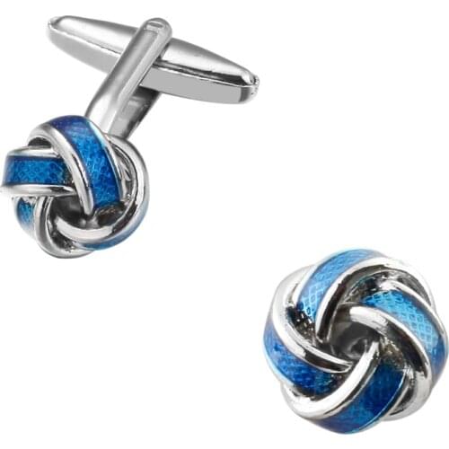 High quality mens wedding Cufflinks Blue twist Cufflinks 5 pairs of packaging for sale