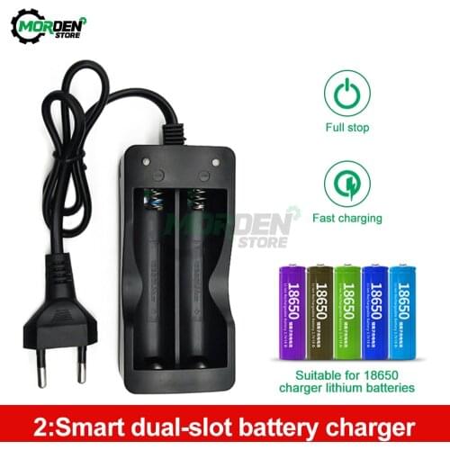 Toos l Battery Charger 18650 EU 2slots Smart Charging Li-ion Rechargeable Batteries Charger Dropship