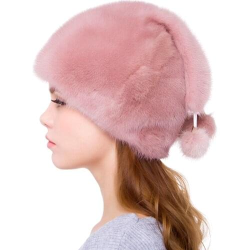 2021 new real Mink Animal Skins Hats women winter mink cap Fashion mink fur hat for Lady DHY18-01