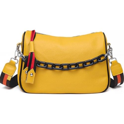 High Quality Natural Leather Women Handbags Luxury Cowhide Women Shoulder bags Casual Chain Totes Designer Female Messenger Bag