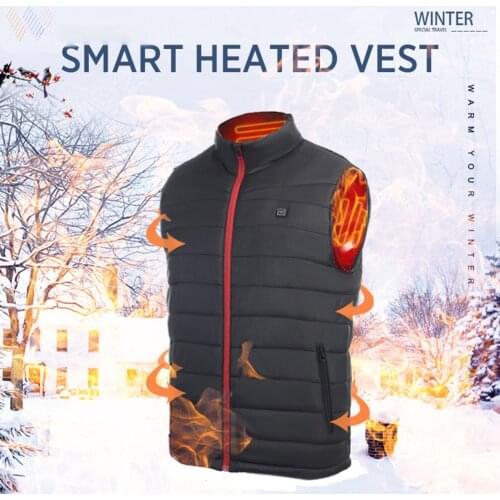 5 Heating Places Self Heating Vest 3-speed Adjustable Temperature Heated Vest USB Charging Heating Jacket Thermal Vest Man