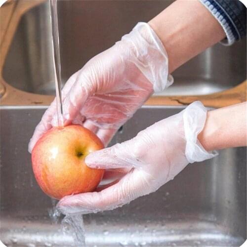 20PCS Food Grade Disposable vinyl Gloves Anti-static Clear Plastic Gloves For Food Cleaning Cooking Restaurant Kitchen Tools