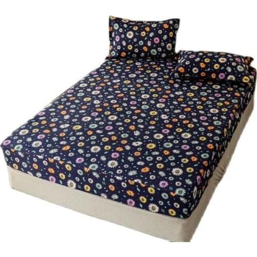 3PCS Fitted Sheet with Pillowcase Height 30CM Polyester Geometric Printed Bedding Sheet Home Textile