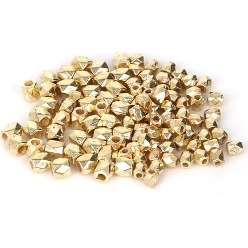 300-500pcs Gold Silver Color Acrylic Ball Crimp End Beads 3mm 4mm Stopper Spacer Beads For DIY Jewelry Making Findings Supplies