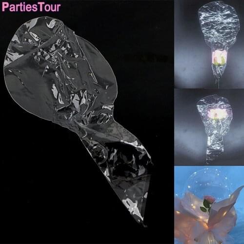 5/10X 20inch 7.5cm Wide Mouth Transparent Bobo Bubble Ballons for LED Rose Balloon Bouquet Birthday Party Wedding Clear Ballons