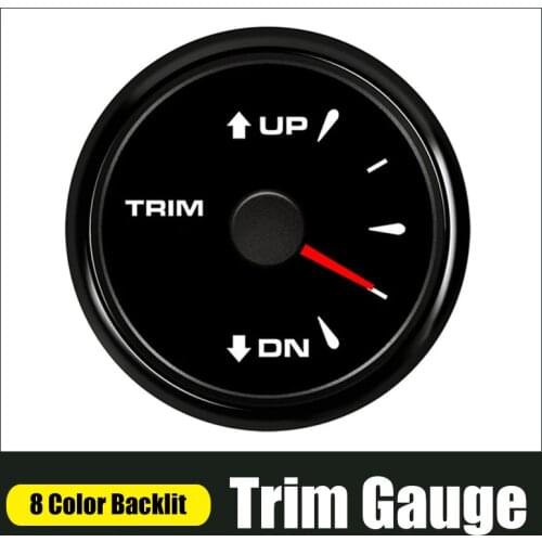 52mm Trim Gauge Meter 0-190 ohm For Inboard Outboard Engine with Backlights UP-DN Electric Trim Level Gauge