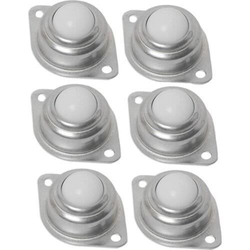 6Pcs CY-25A 1-Inch Nylon Ball Transfer Bearing Unit Flange Screw Mounted Ball Bearings Conveyor