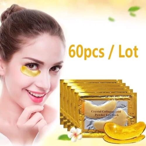 60Pcs Crystal Collagen Gold Powder Eye Mask Anti-Aging Dark Circles Acne Beauty Patches For Eye Skin Care Korean Cosmetics