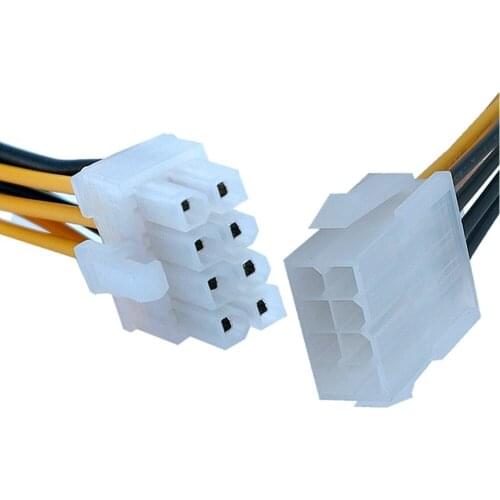 8 pin ATX 12V CPU EPS P4 Power Extension Cable 8pin 15cm Extend Cable Wire 18AWG Power Supply for Bitcoin Miner Mining Machine