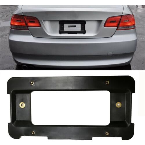 Black Universal PP Plastic Car License Plate Frame Holder Racing Number Plate Car accessories Double Orifice Installed