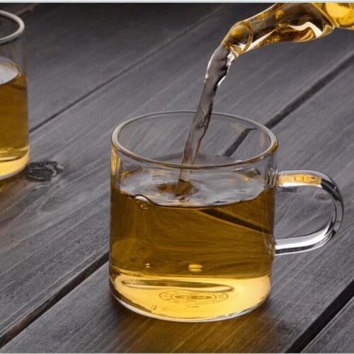 Free shipping good quality Super Clear Modern Tea Cups with Handle 80-120ml, Drinkware,Kungfu Tea Set,Mini Tea cups