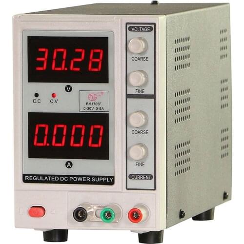 Direct Current Power Supply Adjustable 30V/5A 4 Digits Voltage Regulator for Electronics Repair E2S