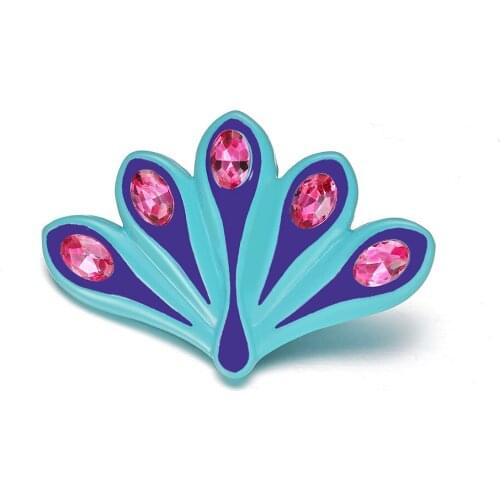 Harong Peacock Ladybugs Pin Metal Gem Brooches Girl Animation Punk Jewelry Pretty Lapel Pins Package Women Gift