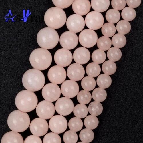 Natural Stone 6 8 10 mm Pink Morganite Beads Round Loose Spacer Beads For Jewelry Making DIY Bracelet Necklace Charms 15 inch
