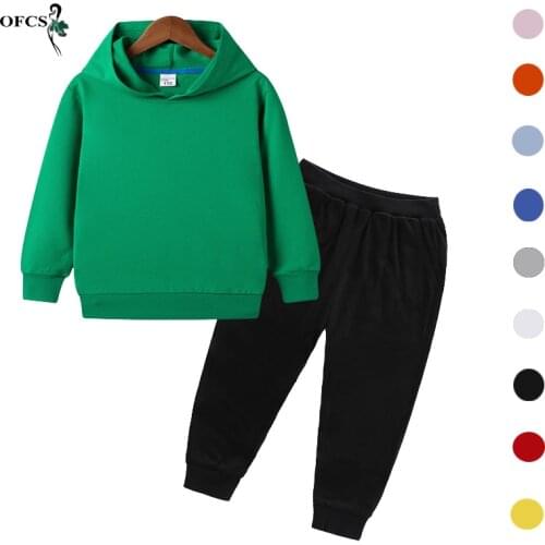 Childrens Clothing Spring Sets Boys & Girls Sports Suits Cotton Sweatshirt Hoodie Outdoor Causal Tracksuit 2 Pcs Set 2-12Years