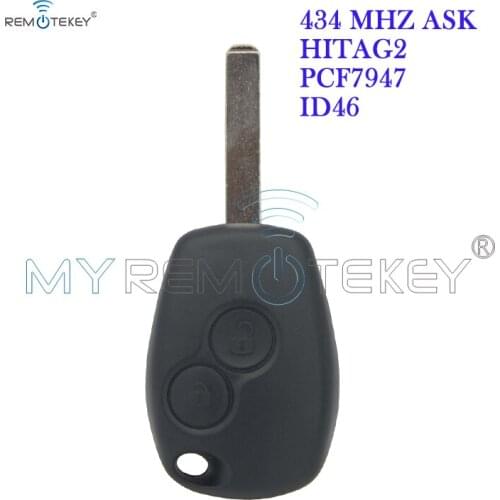 Remote car key for Renault Clio Kangoo Master Modus Twingo 2006 2007 2008 2009 2010 2 button VA6 433 mhz PCF7947 remtekey
