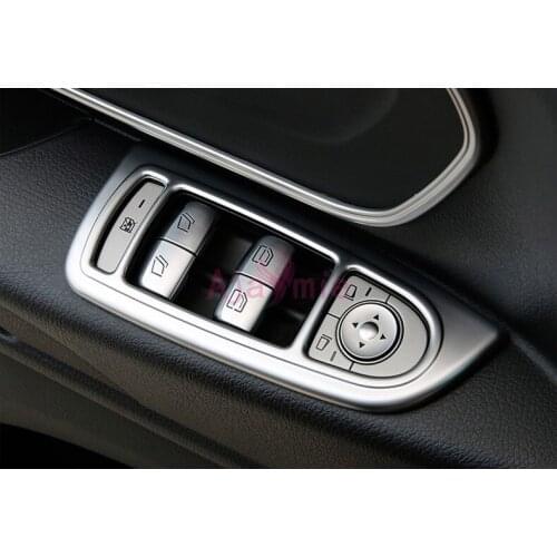 Chrome Styling Interior Window Glass Armrest Lift Overlay Trim Plate Covers 2016 2017 For Mercedes-Benz Vito W447 Accessories