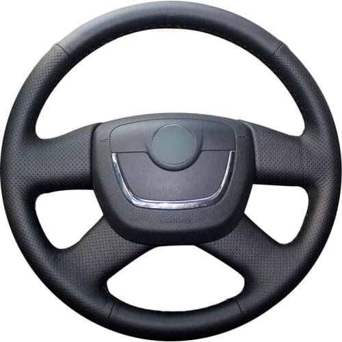 Black Synthetic Leather Car Steering Wheel Cover for Skoda Octavia Superb 2012 Fabia Skoda Octavia a5 2012 2013 Yeti 2009-2013