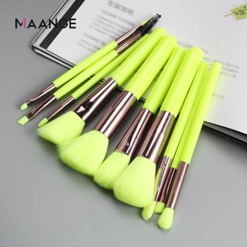 MAANGE Pro 10 Pcs Makeup Brushes Set Eye Shadow Foundation Powder Eyeliner Eyelash Lip Make Up Brush Cosmetic Beauty Tool Kit