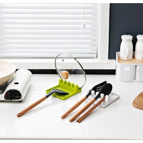 Multifunctional pot cover rack kitchen utensils pot shovel spoon storage rack sitting type cutting board storage rack