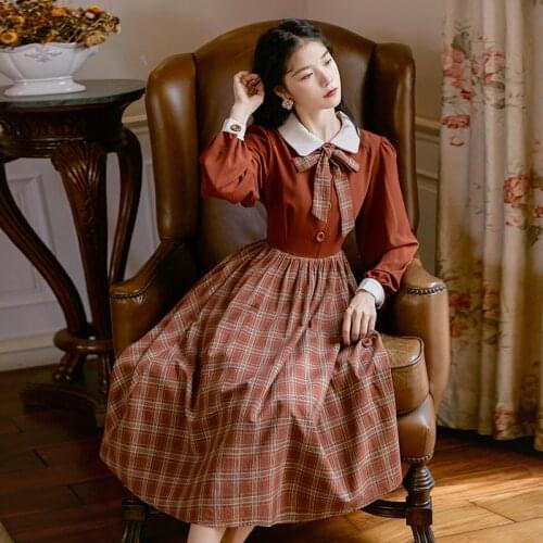 2020 new fashion womens clothing Peter pan Collar Vintage dress women dresses
