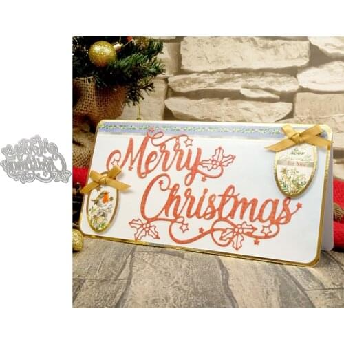 2021 New Arrival Merry Christmas Letters DIY Metal Cutting Dies Stencil Craft Mould Decor Template for Scrapbooking Design Model