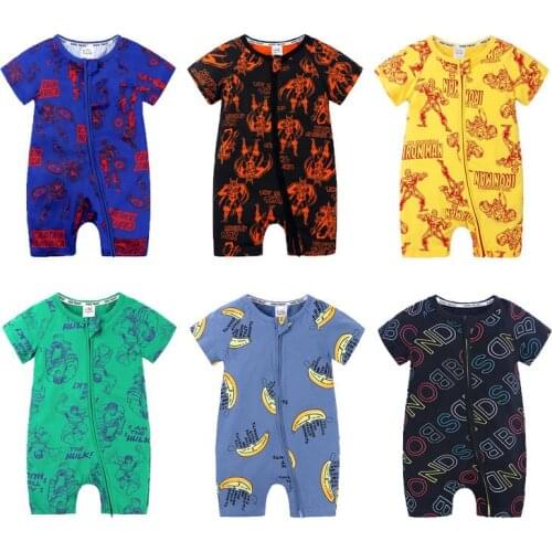 New Fashion Beach Style Summer Baby Boys Romper Short Sleeve Gentleman Infant Jumpsuit Newborn Boy Formal Clothes