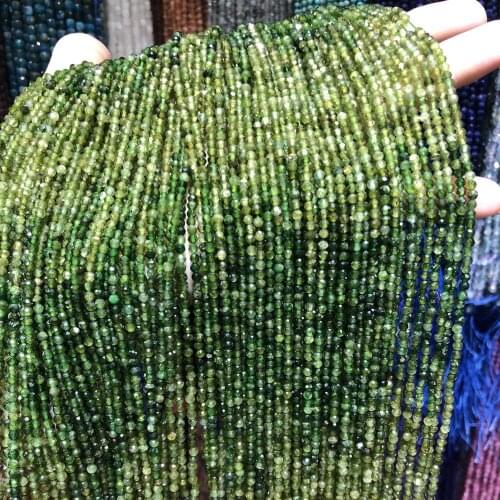 New Green Tourmaline Section Round Shape Gradient Color Small Beads for Making DIY Jewelry Necklace Accessories Size 2.8-3mm