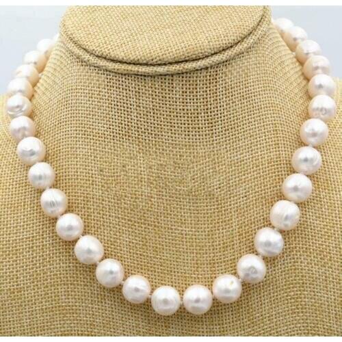 Long 16"18" 20"22"25" 9-10mm Natural Baroque White Freshwater Pearl Necklace