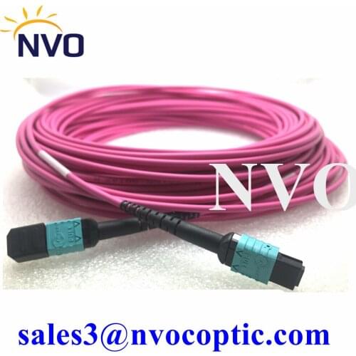 Support Customized Length OM4 Multimode Duplex 40Gbps 100G Fiber Patch Cord MPO UPC Female Type B 50/125 3mm 12core Jumper Cable