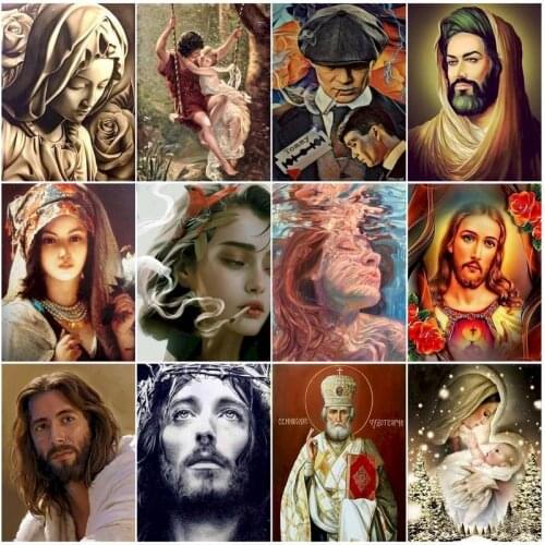 Portraits Colorful Paint By Numbers For Adults On Canvas Acrylic Paintings Coloring Drawing By Numbers Home Decoration Art Gift