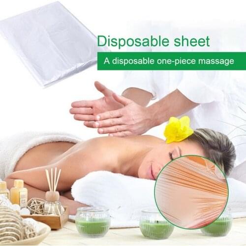 90pcs Transparent Plastic Disposable Bed Sheets Bed Cover Waterproof Massage Spa Salon Table Sheet Bath Sauna Bed Sheets