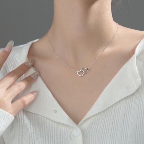 Silver Y-Necklaces 925 Sterling Silver Pendants Necklaces with Heart Pendant