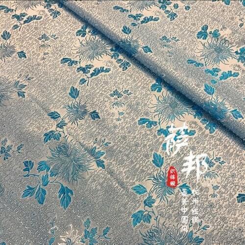 Cloud chrysanthemum Jacquard Silk fabric brocade Satin fabric for COSPLAY/Kimono/Mongolia clothing/Stage suit 1 order=1meter