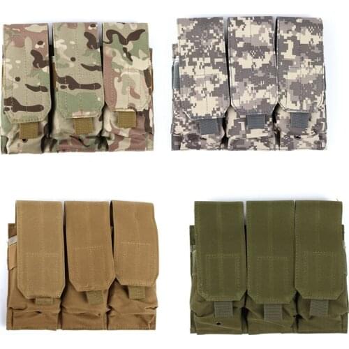 Tactical Pistol Triple Mag Pouch Molle Magazine Pouch Military Vest Combat Assault Accessory Pack for M14 Ak47 Rifle Holder