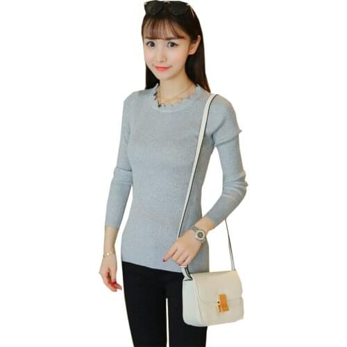 Sweater womens long-sleeved 2021 Hot Sell Autumn And Winter Solid Color Slim Women Sweaters And Pullovers Vestidos LXJ489