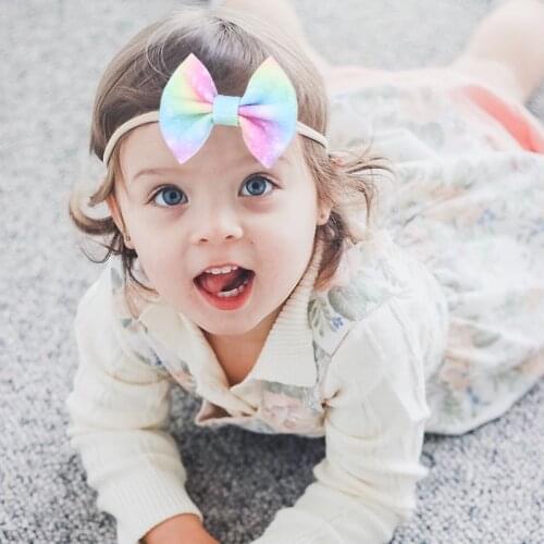 Floral Nylon Headbands 4'' Hair Bows Christmas Fabric Handmade Hair Band Elastic DIY Girls Hair Accessories Mujer Hair bands