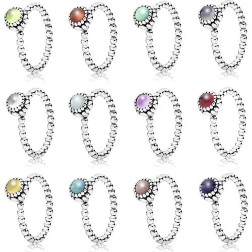 Personality New 100% 925 Sterling Silver Multicolor Ring Fashion Original Female Jewelry Birthday Gift