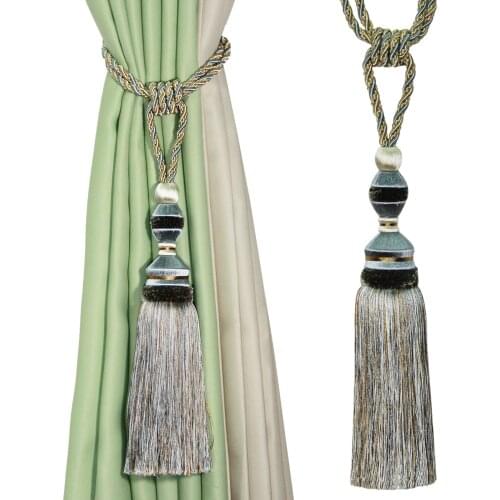 1Pc Single Ball Curtain Tieback Hanging Ball Tassel Curtain Tie Backs Curtains Holder Cilp Buckle Rope Room Aaccessories