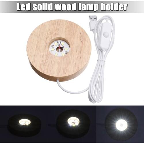 1PC LED Light Base Light 3D LED Crystal Glass Trophy Laser Stand Display Colorful Round Stand Base Cool Light