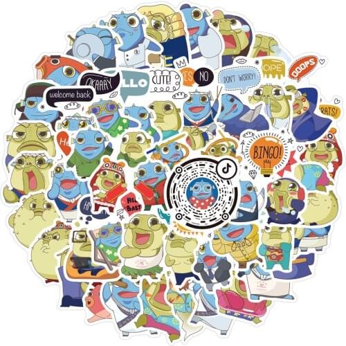 10/50PCS Funny Uncle Fish Cartoon Stickers Aesthetics Phone Laptop Notebook Luggage Bike Waterproof Sticker Decal Kid Toy