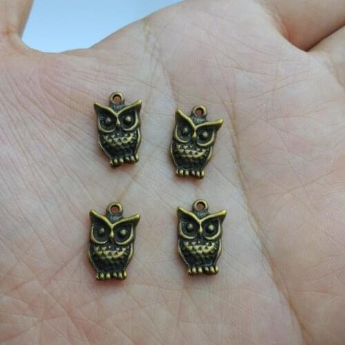 10 pieces / lot 10x16mm Alloy Owl jewelry Findings charm pendants Antiqued bronze Fit Bracelet Necklace Earrings