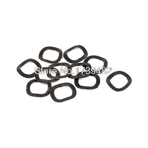 10 Pieces Black Metal Wave Crinkle Spring Washer 10mm x 15mm x 0.3mm