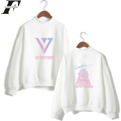 LUCKYFRIDAYF 2018 Seventeen Print capless Hoodies sweatshirts Fashion Harajuku Pullover long sleeve cotton Winter streetwear
