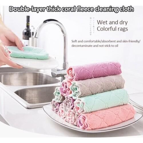 4pc Super Absorbent Microfiber kitchen dish Cloth High-efficiency tableware Household Cleaning Towel kichen tools gadgets cosina