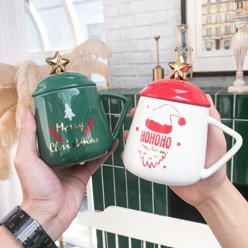 400ML Christmas Ceramic Mugs Coffee Milk Cup Drinkware Cartoon Mug Water Cup Christmas Gifts For Childrens New Year Present